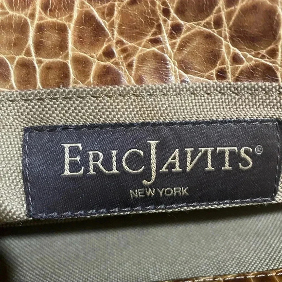 Eric javits brown fibers woven  straw satchel handbag - Picture 10 of 13